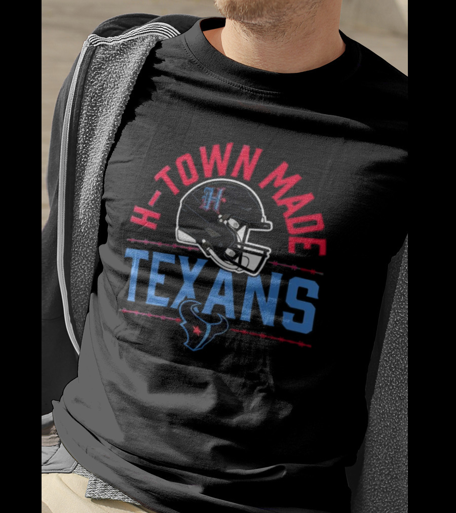 H-Town Made Texans Football Helmet T-Shirt