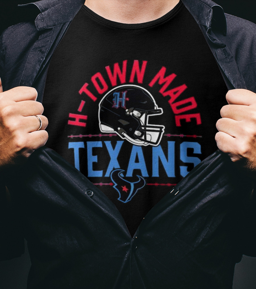H-Town Made Texans Football Helmet T-Shirt