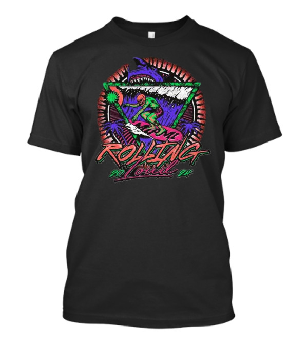 Rolling Loud Miami FL 2024 Hard Rock Stadium Shark Surfing Dead Shred T-Shirt
