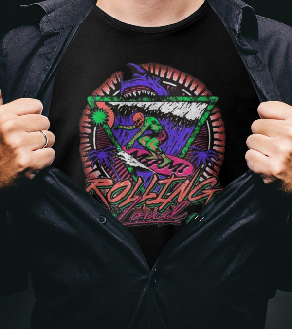 Rolling Loud Miami FL 2024 Hard Rock Stadium Shark Surfing Dead Shred T-Shirt