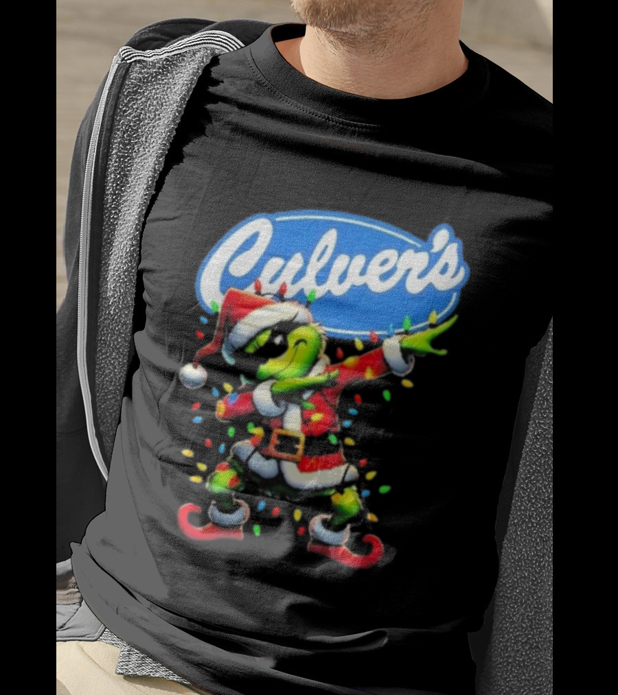 Culver's Santa Grinch Dabbing Christmas T-Shirt