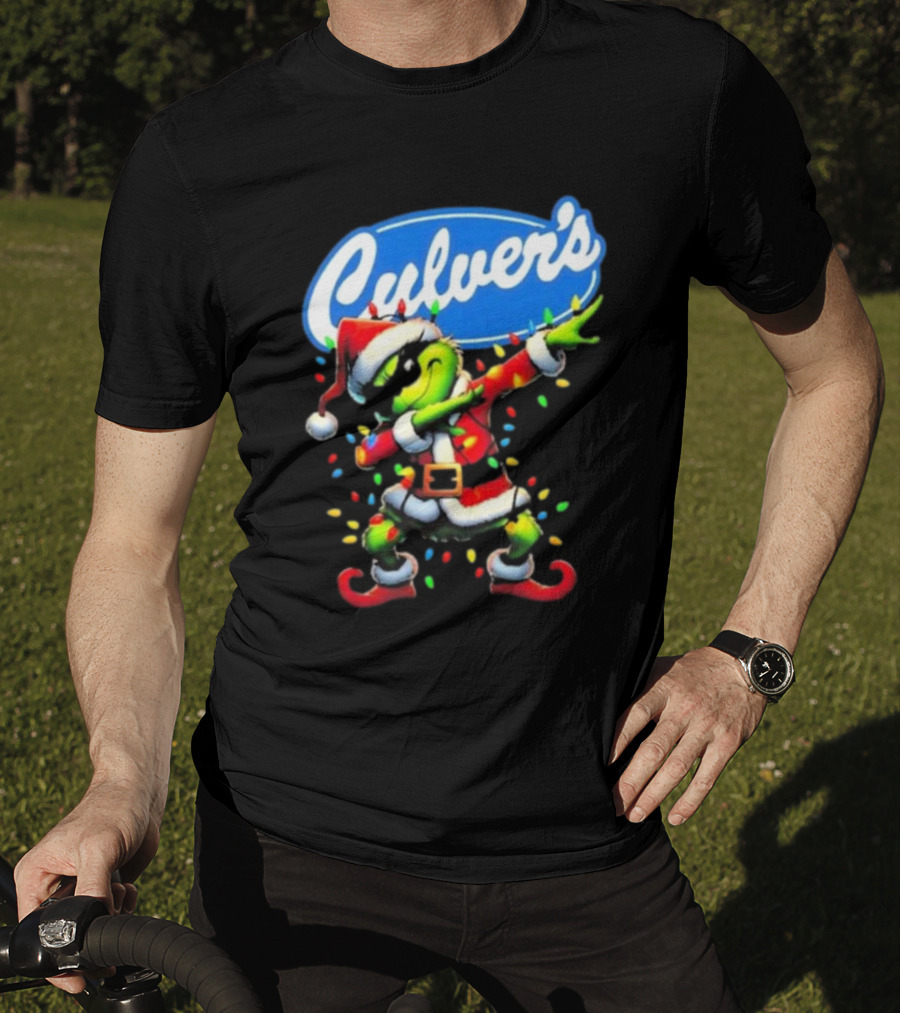 Culver's Santa Grinch Dabbing Christmas T-Shirt