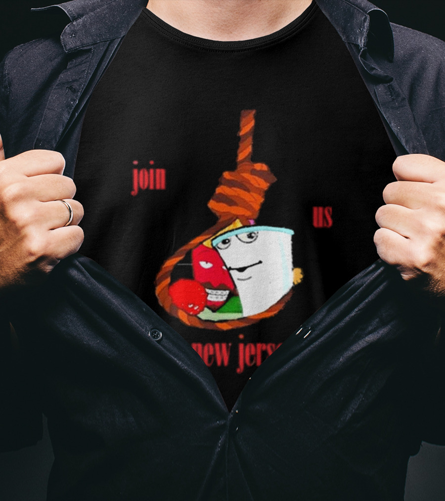 Join Us In New Jersey Mischa Aqua Teen Hunger Force Characters Rope T-Shirt