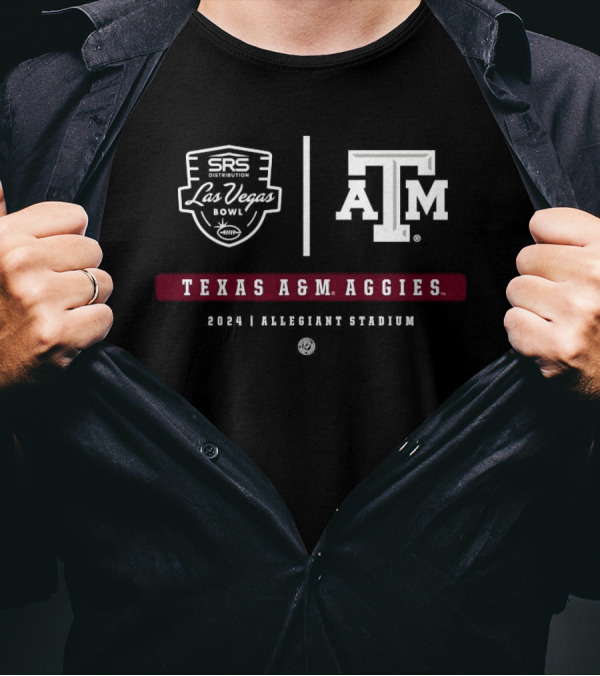 Texas A&M Aggies SRS Distribution Las Vegas Bowl 2024 Allegiant Stadium T-Shirt