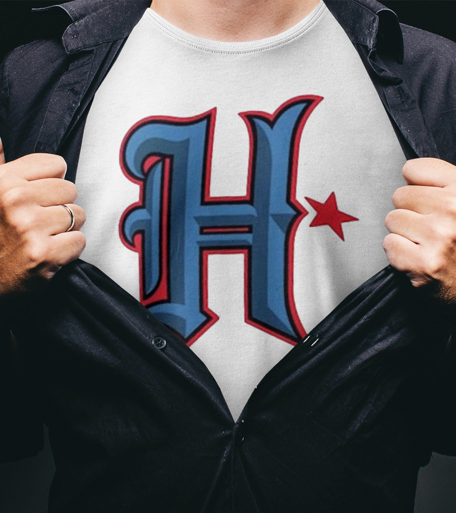 Houston Texans H Logo With Red Star T-Shirt