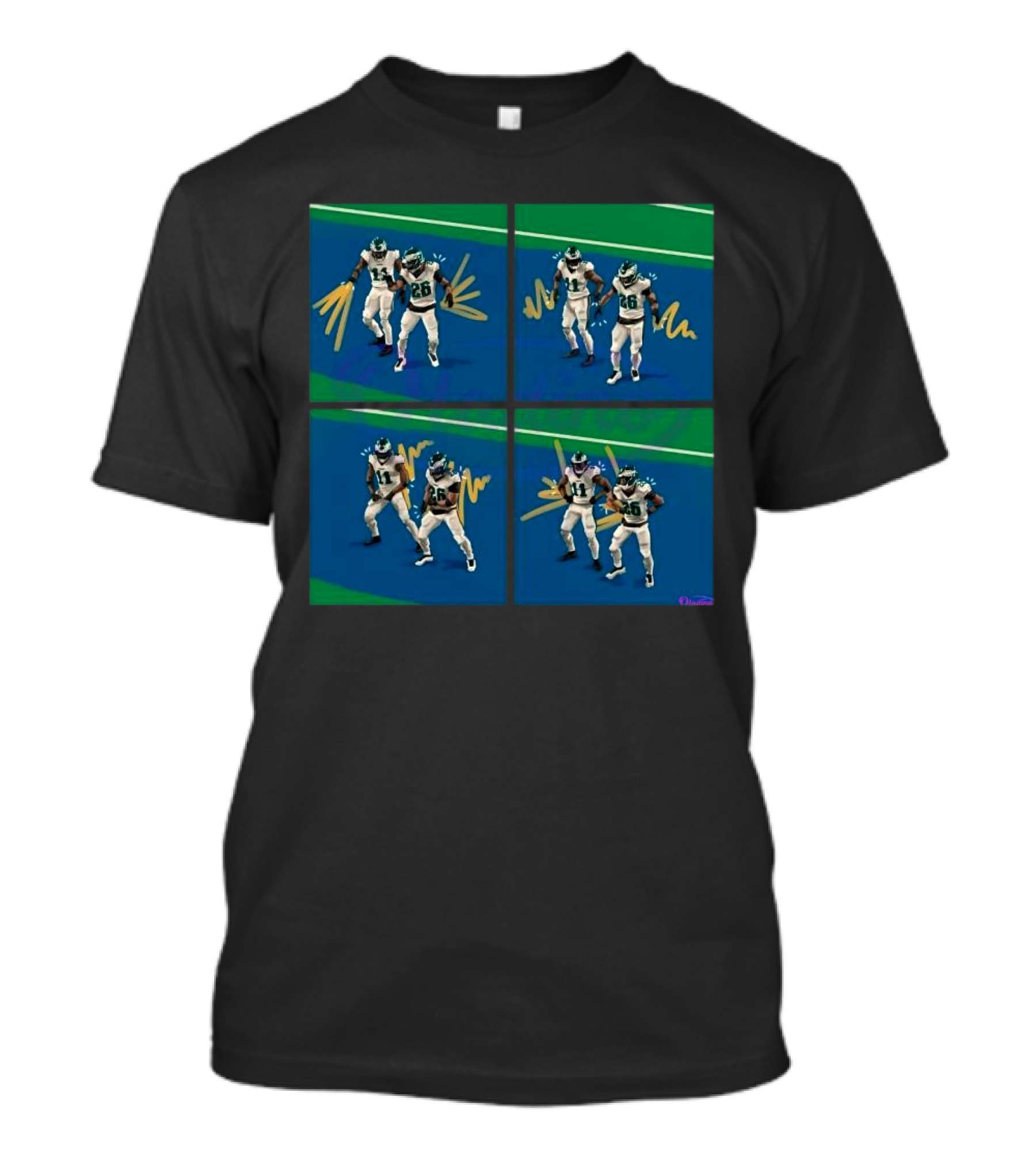 Aj Brown Saquon Barkley Dance Celebration Football Animation T-Shirt