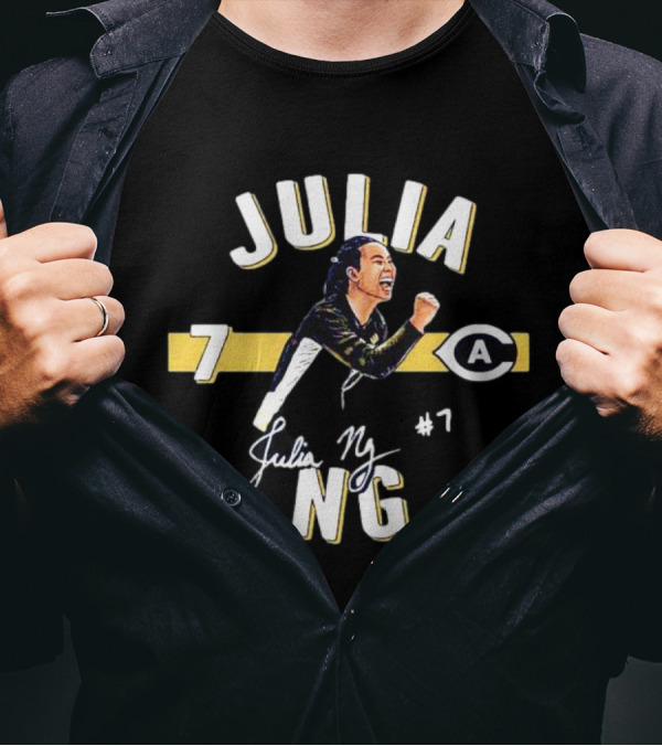 Julia Ng #7 UC Davis Aggies Signature Cartoon Player T-Shirt