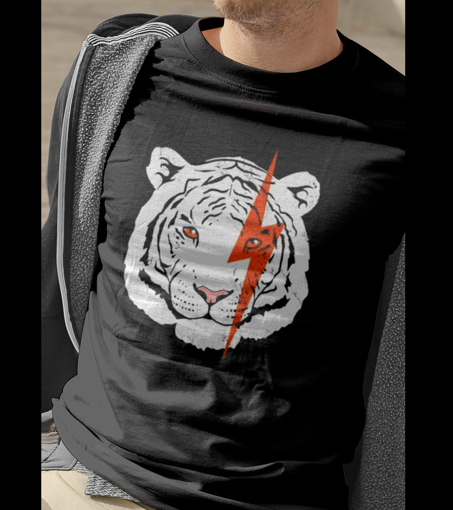 Cincinnati Bengals Lightning Tiger Logo T-Shirt
