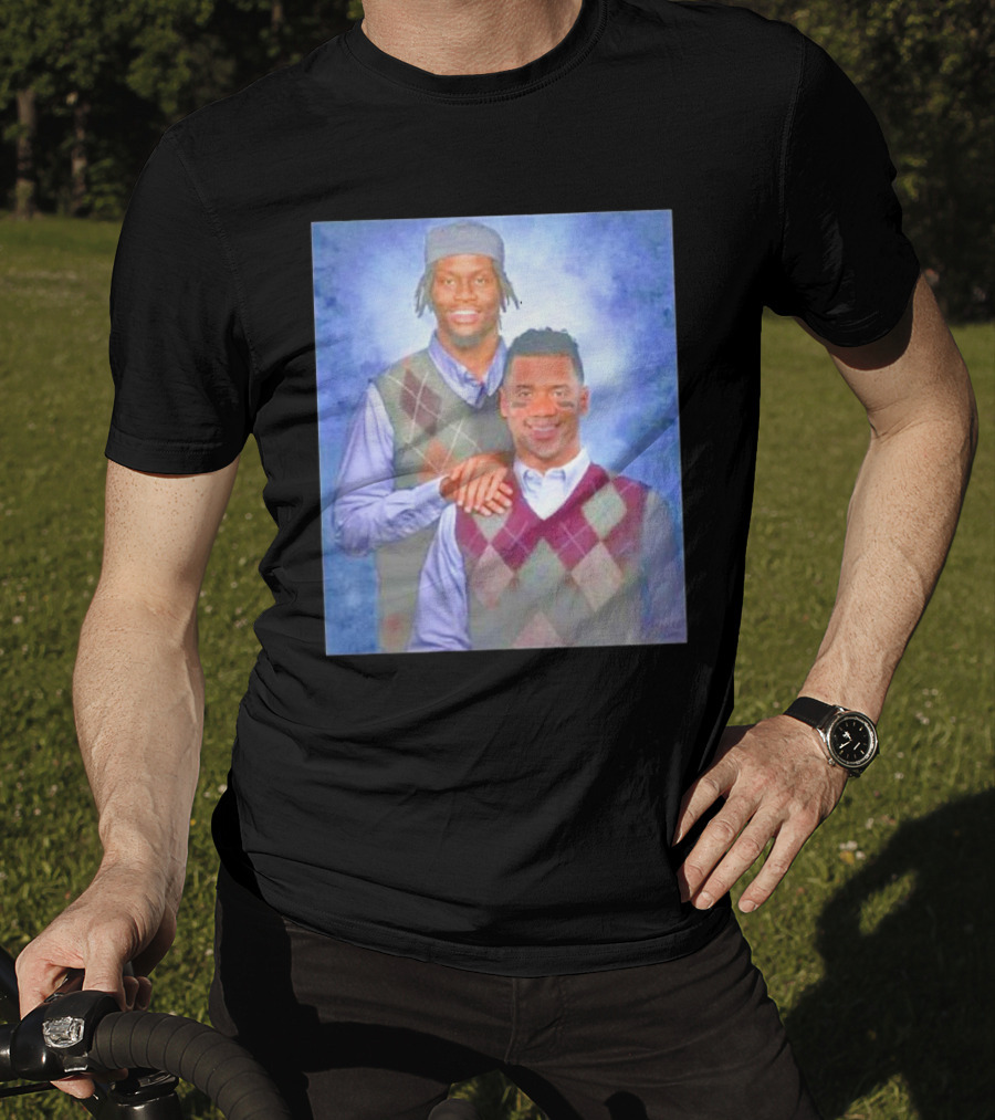 Step Brothers Russell Wilson Lamar Jackson Argyle Sweaters T-Shirt