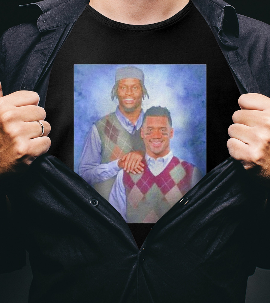 Step Brothers Russell Wilson Lamar Jackson Argyle Sweaters T-Shirt