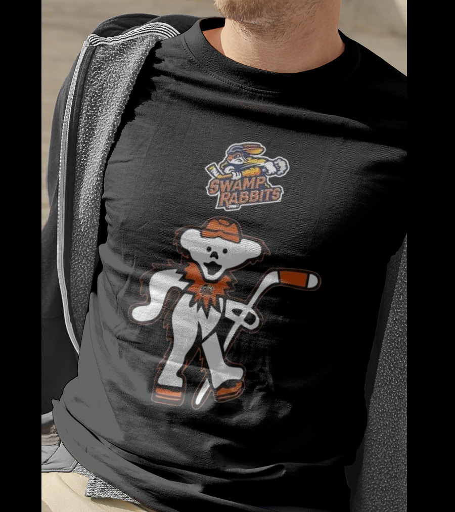 Swamp Rabbits Hockey Dancing Bear Logo Crossover Night For Fans T-Shirt