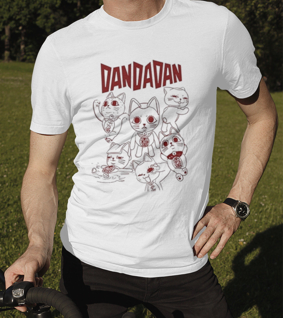 Dandadan Beige Turbo Granny Cat Characters T-Shirt