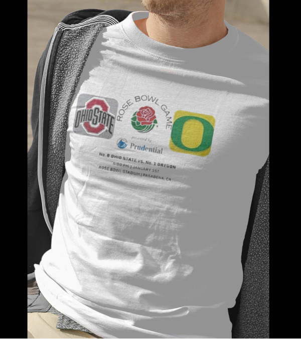 Rose Bowl Game No 8 Ohio State Buckeyes Vs No 1 Oregon Ducks January 1st 2025 Rose Bowl Stadium Pasadena CA T-Shirt