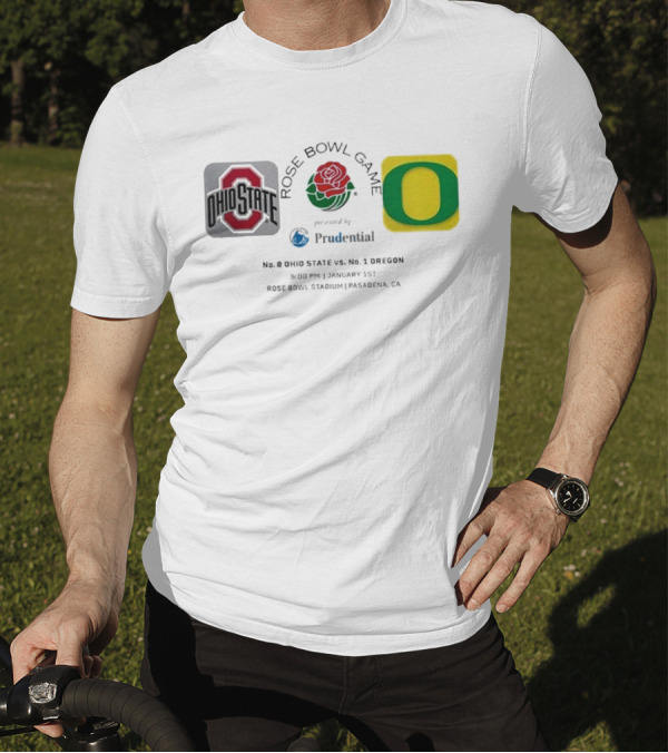 Rose Bowl Game No 8 Ohio State Buckeyes Vs No 1 Oregon Ducks January 1st 2025 Rose Bowl Stadium Pasadena CA T-Shirt