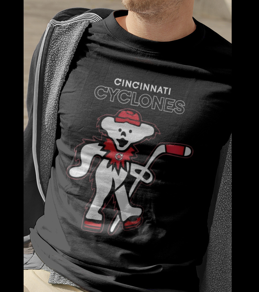 Cincinnati Cyclones Hockey With Grateful Dead Style Bear 2025 T-Shirt