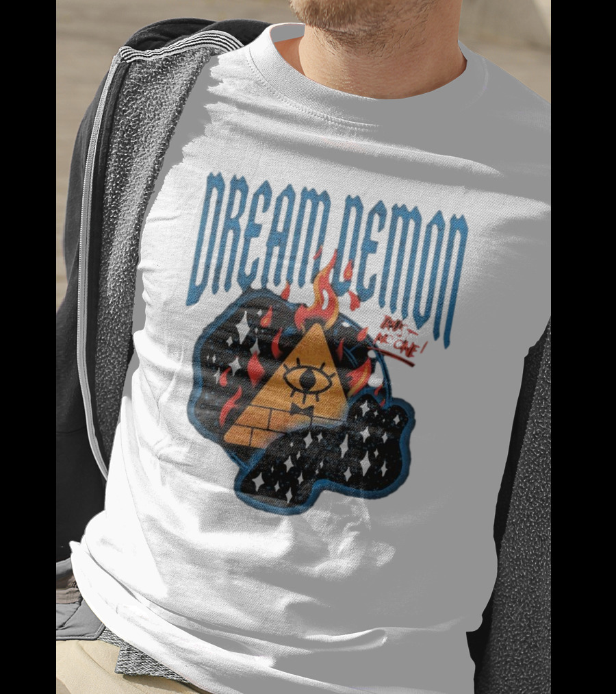 Dream Demon Trust No One Fiery Illuminati Eye Pyramid In Stars T-Shirt
