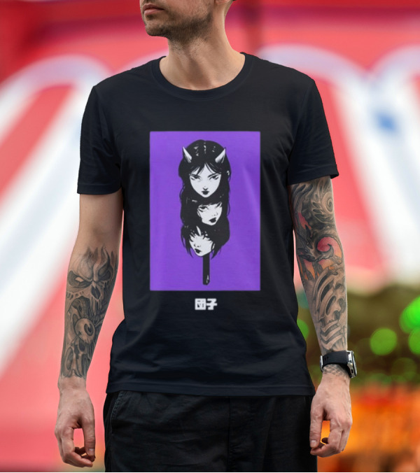 Premium T-Shirt: Oni Dango Nogiart Triple Face T-Shirt Oni Dango Nogiart Triple Face T-Shirt