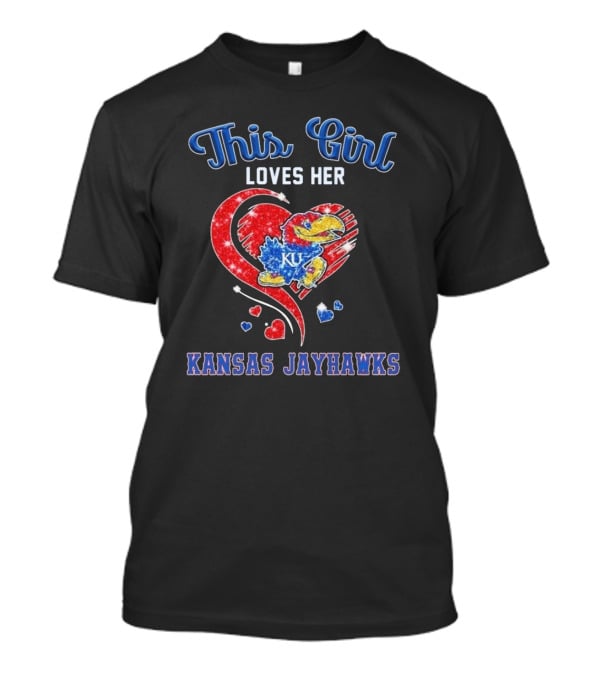 This Girl Loves Her Kansas Jayhawks Heart KU T-Shirt