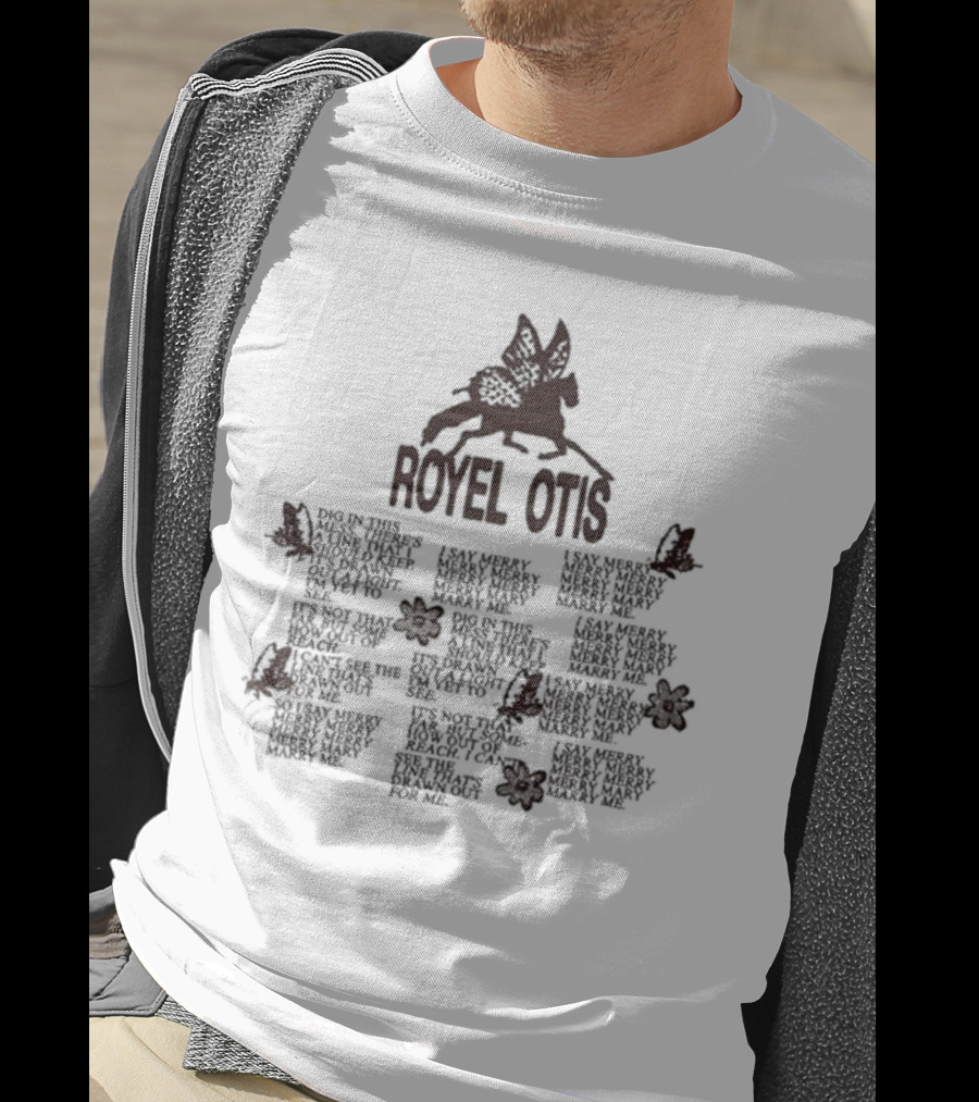 Royel Otis Marry Me Butterfly Winged Horse Text T-Shirt