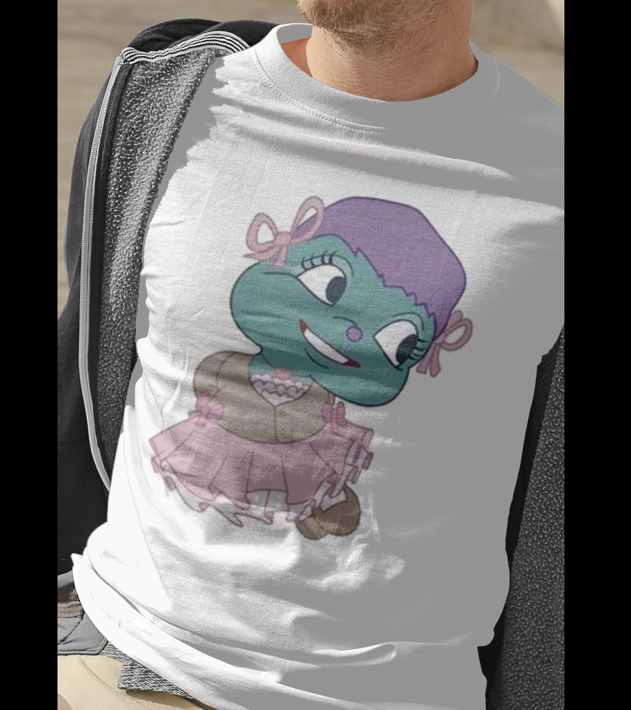 Samantha Yve Bb Coquette Cartoon Character With Purple Hair And Pink T-Shirt