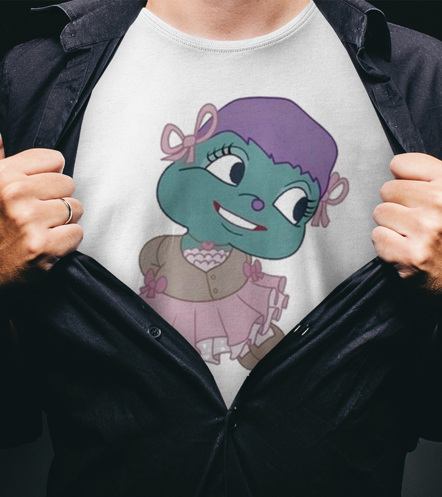 Samantha Yve Bb Coquette Cartoon Character With Purple Hair And Pink T-Shirt