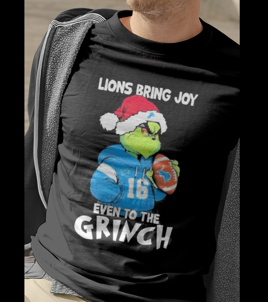 Lions Bring Joy Even To The Grinch Detroit Football 16 T-Shirt