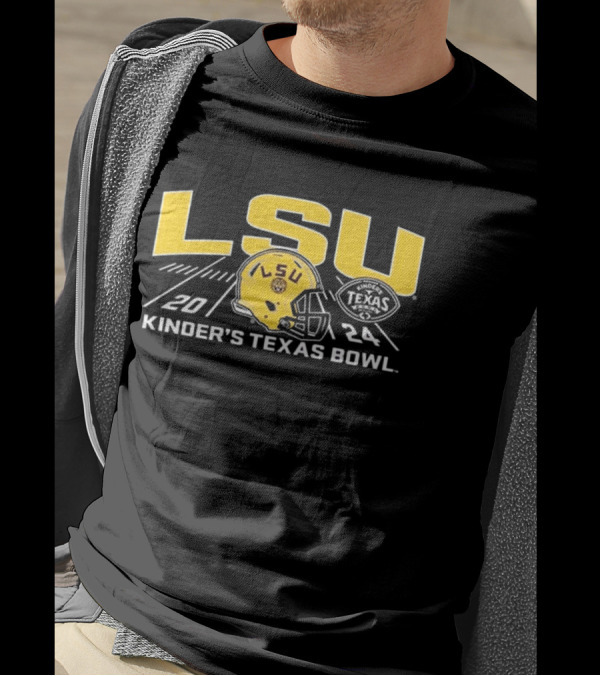 LSU Tigers 2024 Kinder's Texas Bowl Helmet T-Shirt