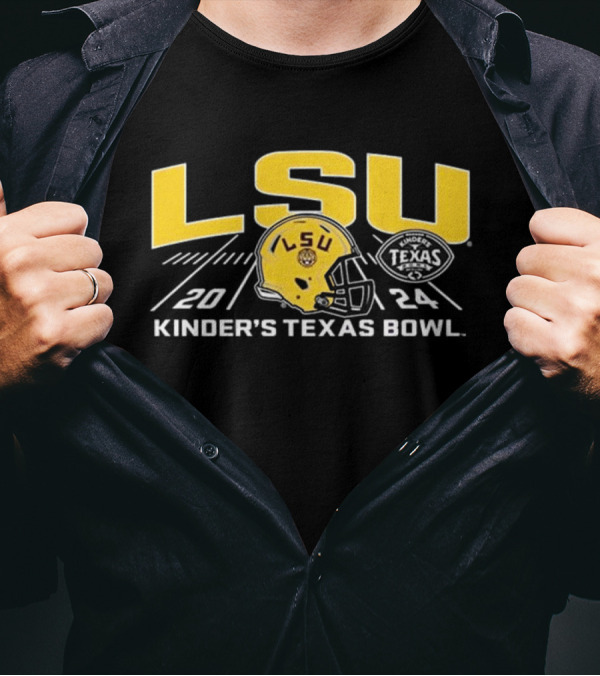 LSU Tigers 2024 Kinder's Texas Bowl Helmet T-Shirt
