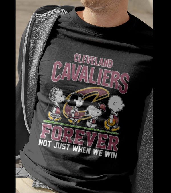 Cleveland Cavaliers Peanuts Characters Walking Forever Not Just When We Win T-Shirt