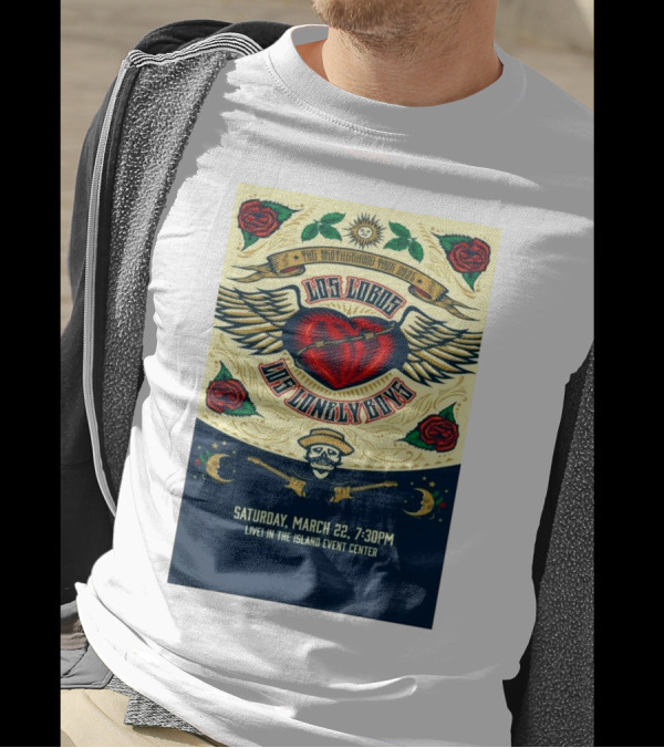 Los Lobos Los Lonely Boys Brotherhood Tour 2025 Welch MN March 22 Live Event Center T-Shirt