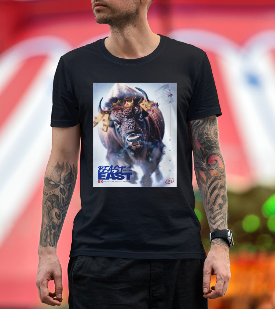 Beast Of The East Buffalo Bills 5x Consecutive AFC East Champions 2024 Kings T-Shirt