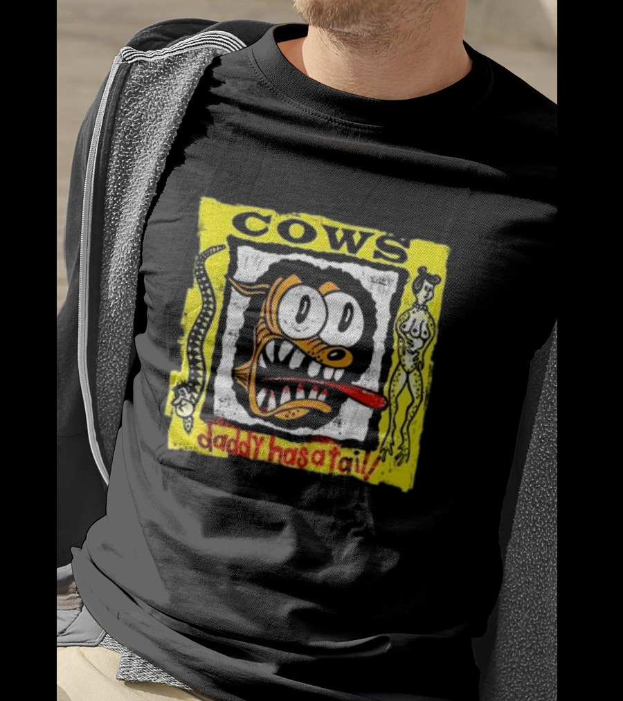 Cows Daddy Has A Tail Cartoon Face With Snake And Figure T-Shirt