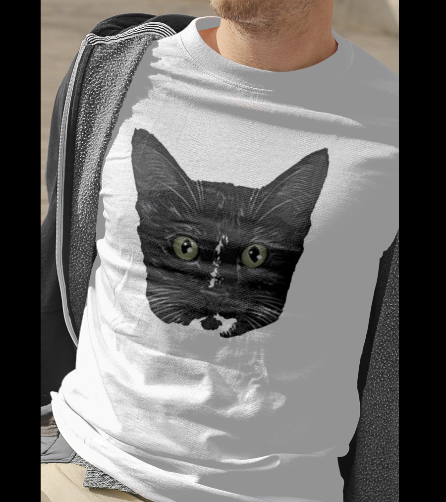 Michael Manigault Brave Green-Eyed Cat Face T-Shirt