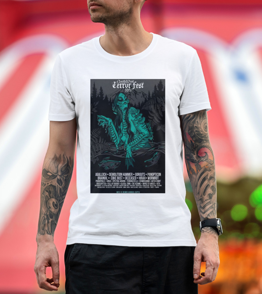 Northwest Terror Fest 2025 Seattle May 8-10 Featuring Agalloch Demolition Hammer Gorguts Panopticon Wormrot Neumos Barboza T-Shirt