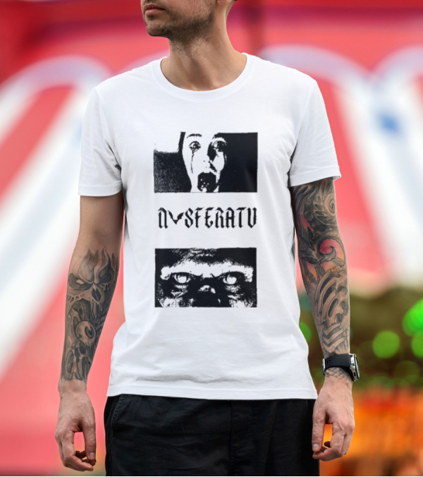 Premium T-Shirt: Nosferatu Horror Face Design with San Antonio Sharpist Influence T-Shirt Nosferatu Horror Face Design with San Antonio Sharpist Influence T-Shirt
