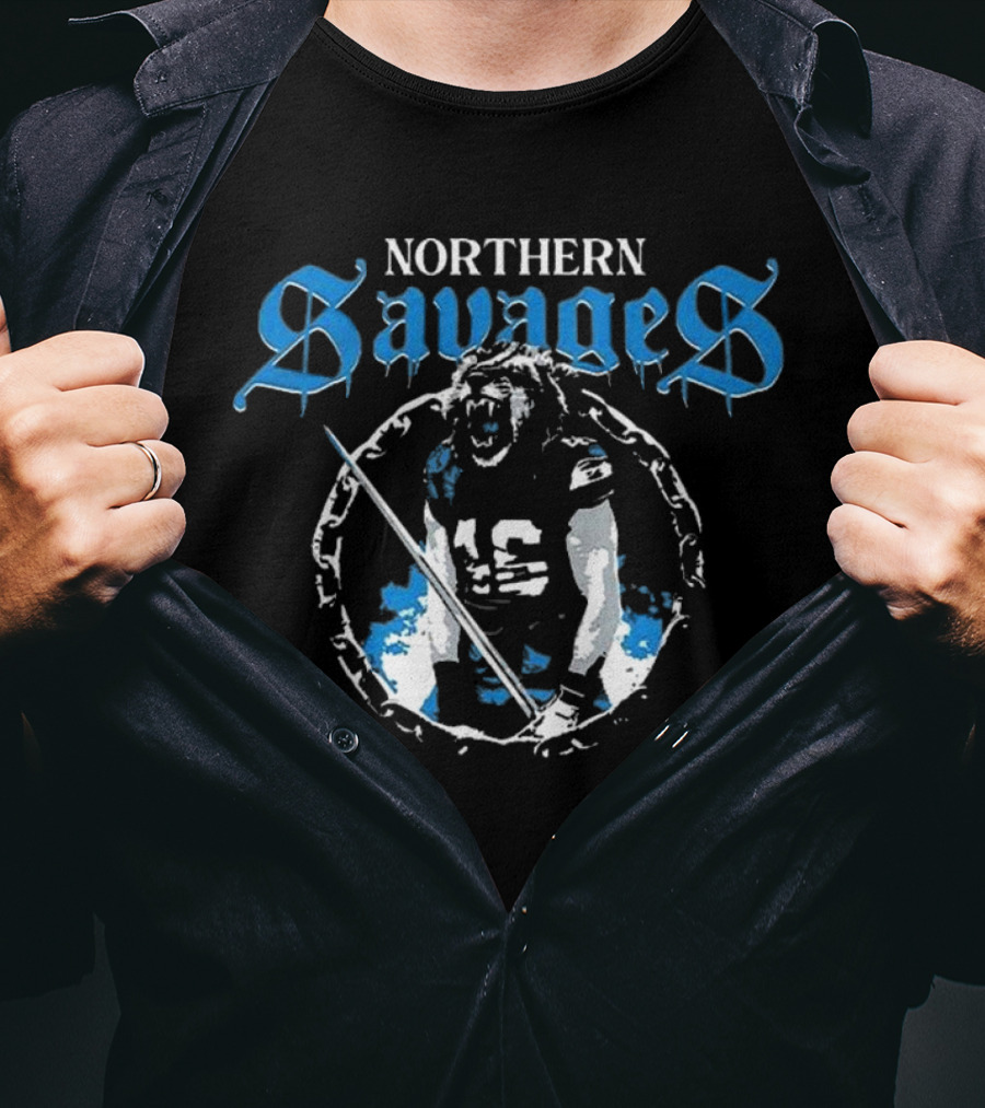 Northern Savages Dan Campbell Detroit Lions Defense T-Shirt