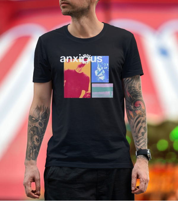 Premium T-Shirt: anxious Red Blue Purple Collage T-Shirt anxious Red Blue Purple Collage T-Shirt