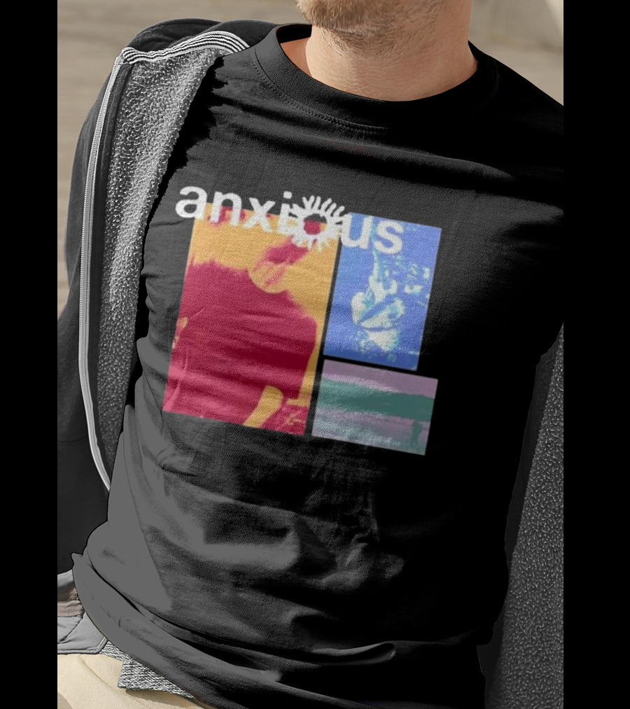 Anxious Red Blue Purple Collage T-Shirt