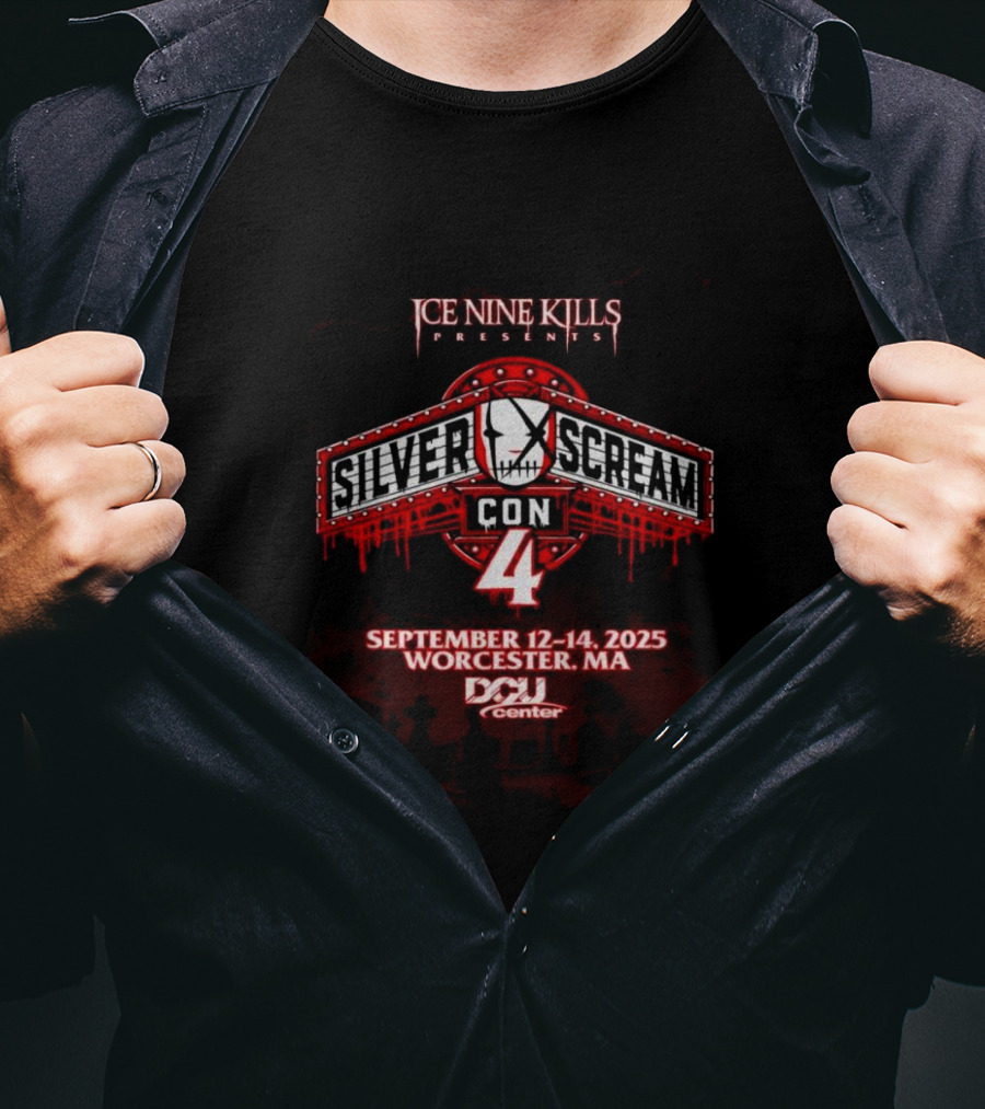 Ice Nine Kills Presents Silver Scream Con 4 September 12-14 2025 Worcester MA DCU Center T-Shirt