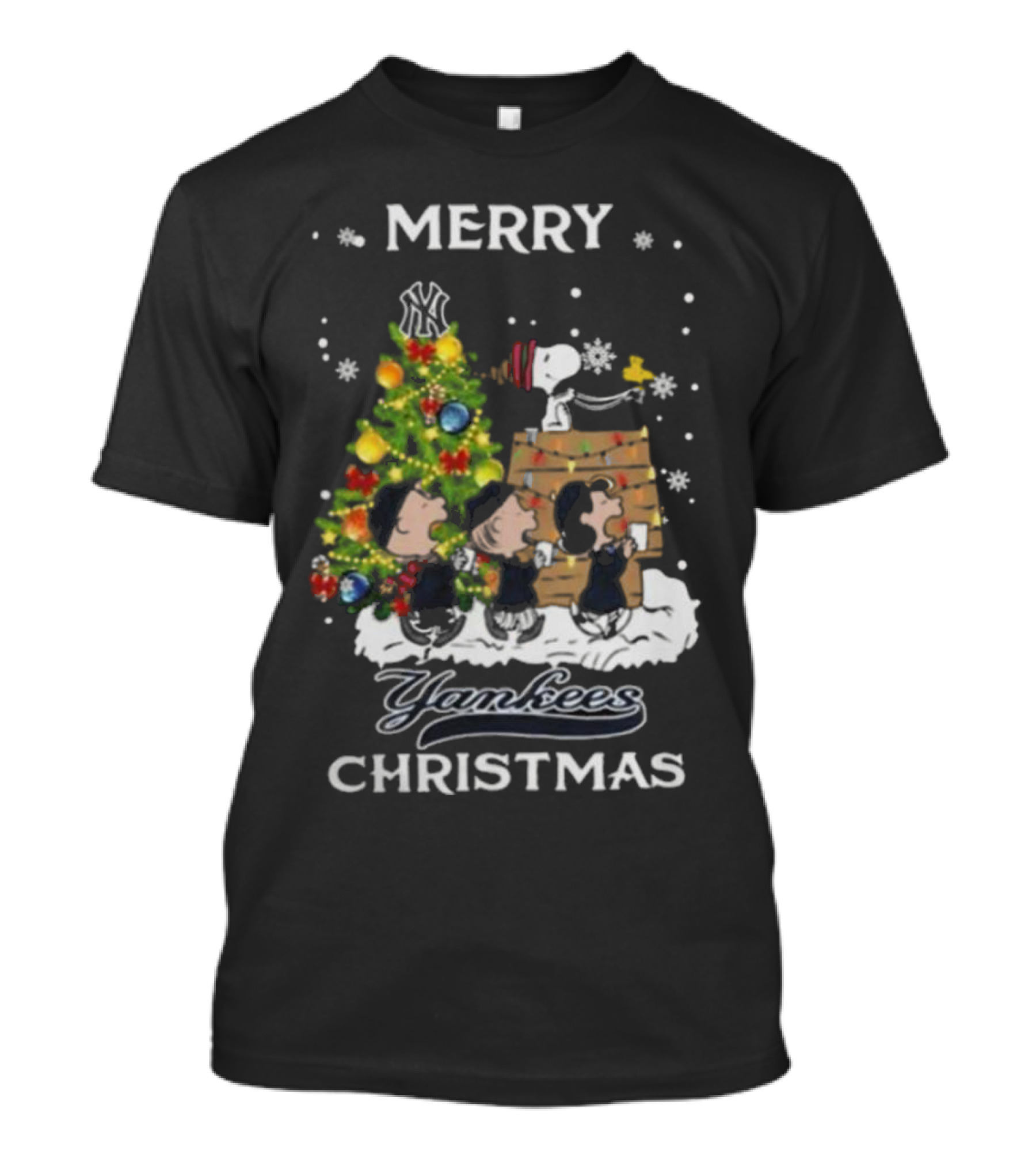 Merry Yankees Christmas Snoopy And Friends T-Shirt
