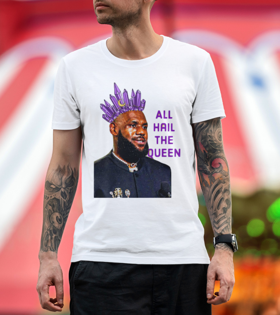 LeBron James All Hail The Queen Purple Crystal Crown T-Shirt