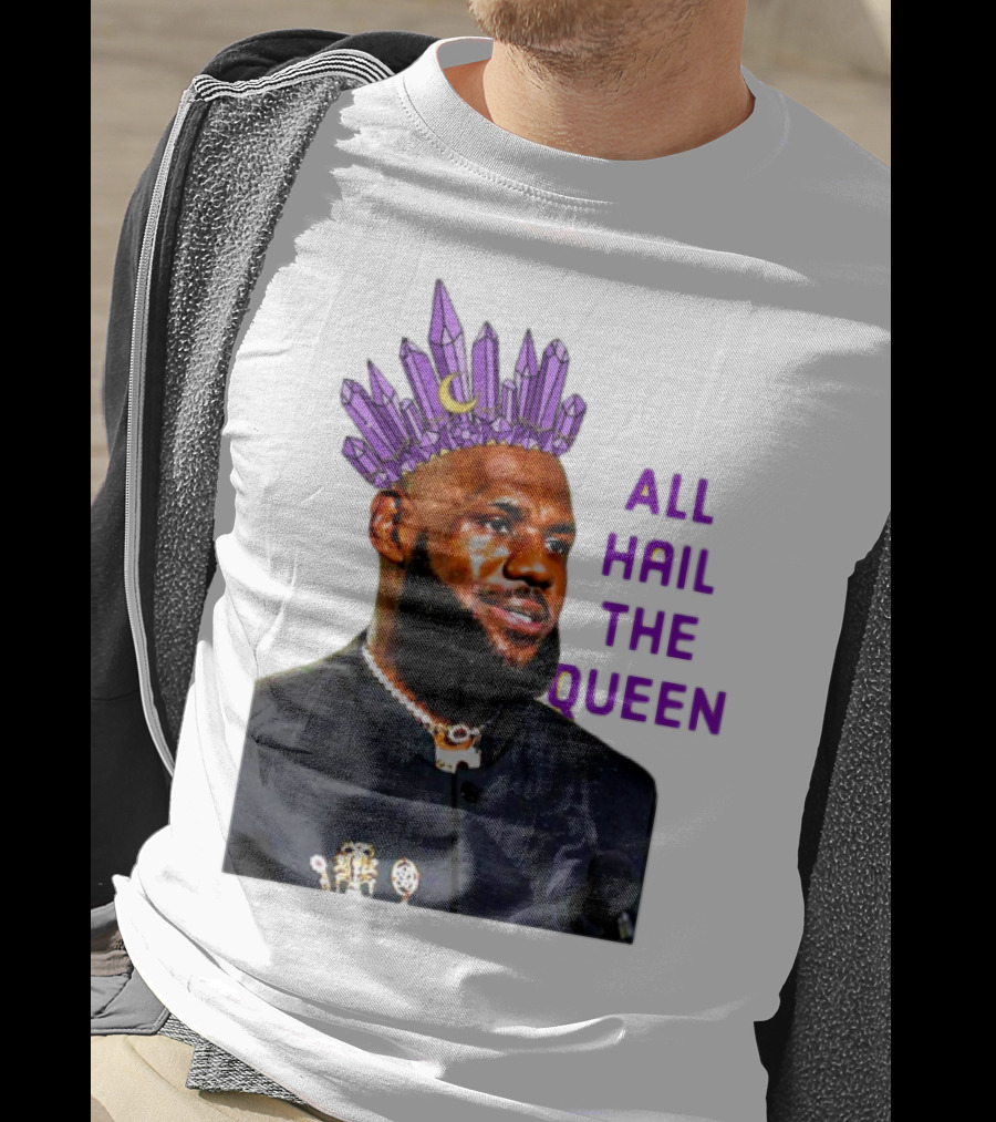 LeBron James All Hail The Queen Purple Crystal Crown T-Shirt