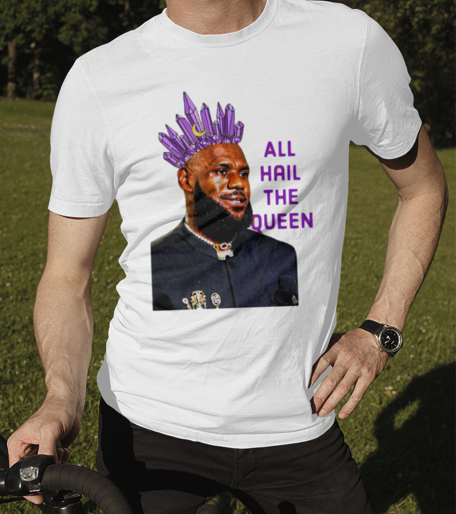 LeBron James All Hail The Queen Purple Crystal Crown T-Shirt