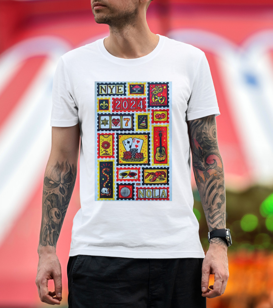 NYE 2024 NOLA Guitar Cards Dice Symbols T-Shirt