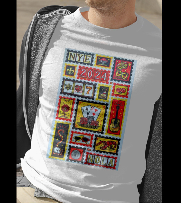 NYE 2024 NOLA Guitar Cards Dice Symbols T-Shirt