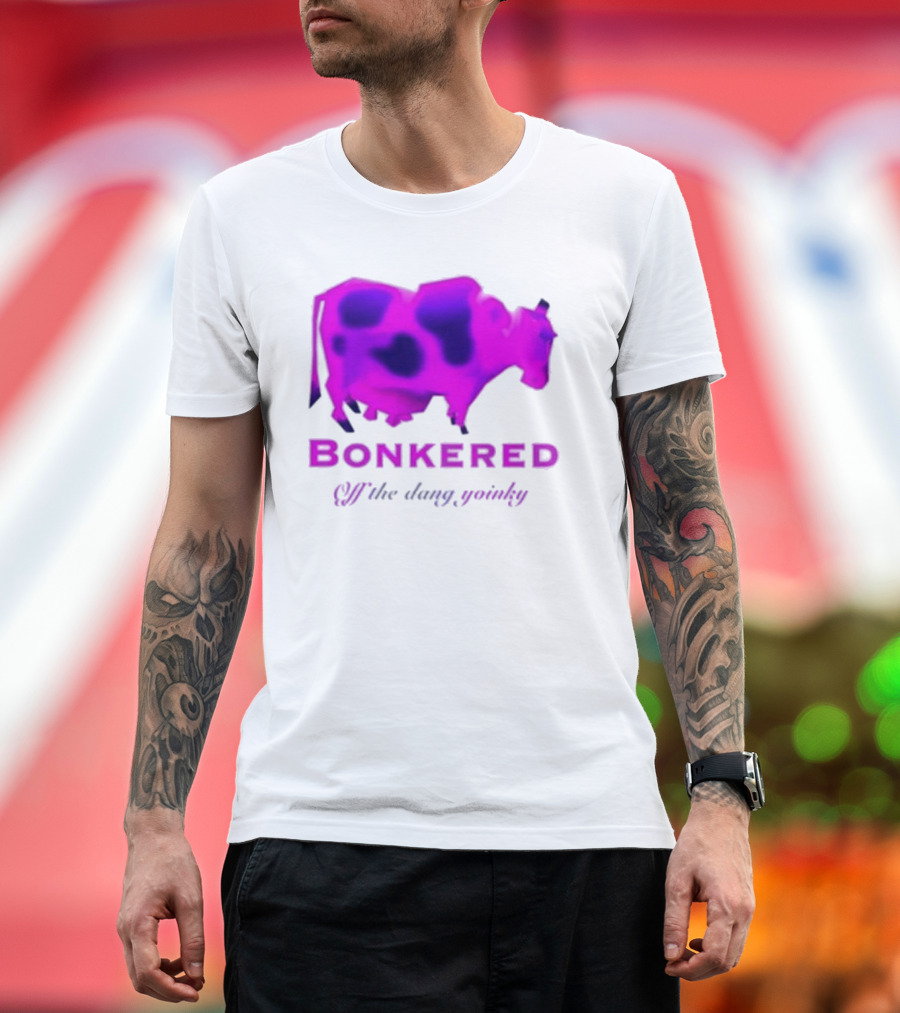 BONKERED Off The Dang Yoinky Purple Cow T-Shirt