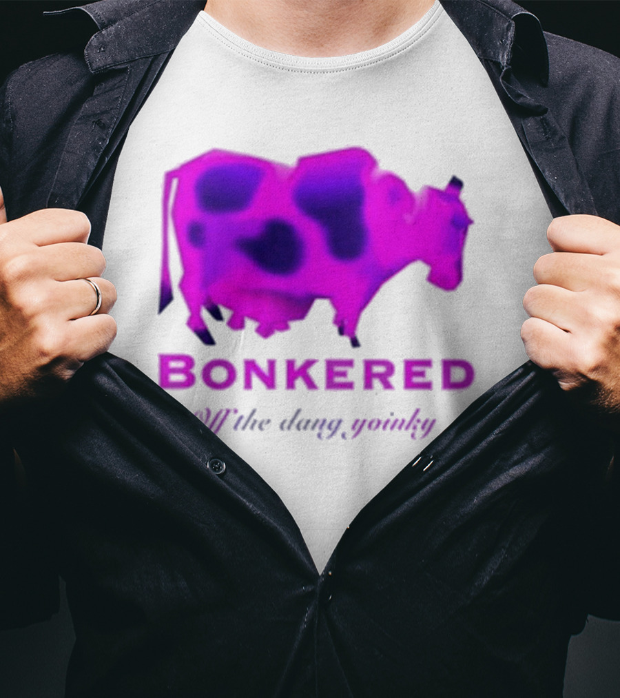 BONKERED Off The Dang Yoinky Purple Cow T-Shirt