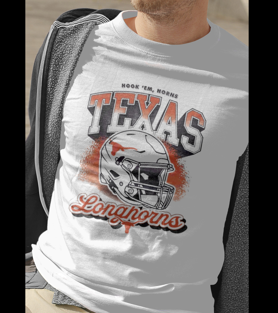 Hook Em Horns Texas Longhorns Football Helmet Texas Longhorns T-Shirt