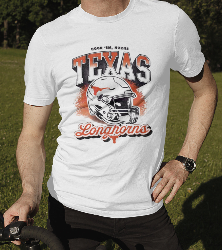 Hook Em Horns Texas Longhorns Football Helmet Texas Longhorns T-Shirt