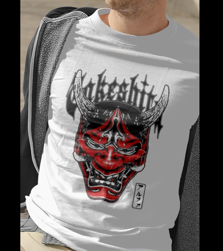 Konosuke Takeshita Demon Mask Alpha Kanji Triblend T-Shirt